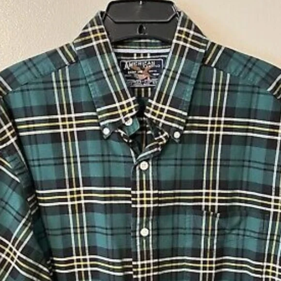 NWT American Living Mens Plaid Longsleeve